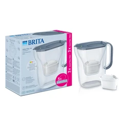 Пакет филтрираща кана BRITA Стайл КУЛ Essential LED /КАМЕННО СИН/ 2,4 л. с 3 филтърa МакстраПРО