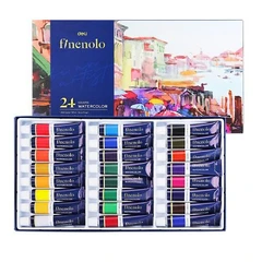 Акварелни бои Deli Finenolo EC19-24, 24 цвята, 12 мл, в тубички