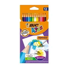 Акварелни цветни моливи BIC KIDS AQUACOULEUR, 12 цвята