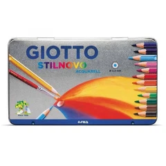 Акварелни цветни моливи GIOTTO STILNOVO шестоъгълни, 12 цвята, в метална кутия