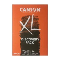 Скицник CANSON XL Pack Dessin & Croquis сухи техники, лепен, А4, микс хартии, 12 л