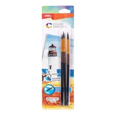 Комплект четки за рисуване Deli ColorEmotion EC404 естествен косъм, обли №2, 3, 4, 3 броя