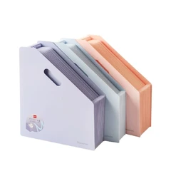 Вертикална поставка Deli Macaron, EB41102, A4, разширяема, с 13 джоба, PP 1000 mic, светлосиня