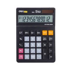 Калкулатор Deli Smart EM01420 настолен, 12 dgt, 179 х 126 х 28.5 мм, черен