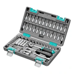Комплект инструменти Stels,  57 части, CrV, 1/4", пластмасов куфар