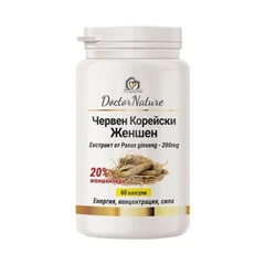 Dr. Nature Червен корейски женшен, 60 капсули