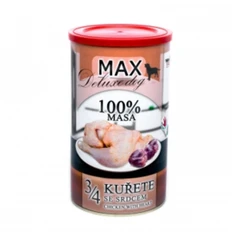 Консерва за кучета Max, пилешко и сърца, 1200 г