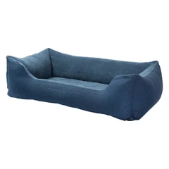 Rogz Indoor Walled Rectangular Bed, M, Navy