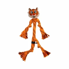Rogz Safari Scrubz Dental Rope Toy, Medium, Tiger
