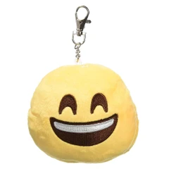 Плюшена играчка Emoticonworld Happy Eyes 002042 1-43, Ключодържател, Антистрес, 10cm, Жълт