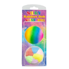 Креативна играчка Chippo Silky Pop Rainbow Doh & Slime Ball 254021, Материя мека като тесто а лека като перце, В цветовете на дъгата