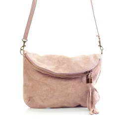 Дамска чанта Carla Belotti Juliette BAG-JULIET-NAB-CR, Естествен набук, 24х18х3,5см, Крем