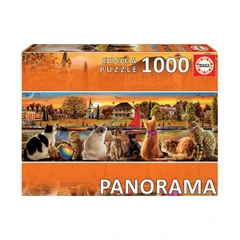 Котки на кея - панорамен пъзел 1000 части