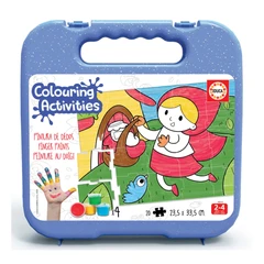 Червената шапчица -  пъзел за оцветяване 20 части