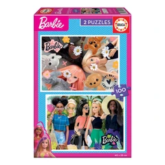 Пъзел 2 в 1, Educa, Barbie, 2 х 100 части
