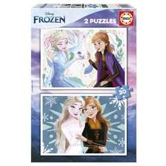 Пъзел, Educa, Frozen 2 в 1, 2 х 20 части