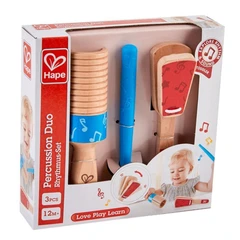 Детски музикален комплект, Hape, Перкусии дуо, 3 части