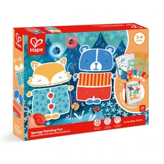 Творчески комплект, Hape, Забавно рисуване с гъба и шаблони, 16 части