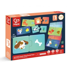 Детски образователен пъзел, Hape, С какво се хранят животните, 36 части