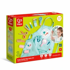Детски дървен комплект, Hape, Малки фризьори, 15 части