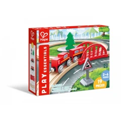 Детски игрален комплект, Hape, Класическа железопътна осмица, 19 части