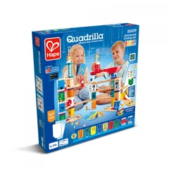 Комплект дървена писта с топчета, Hape, Quadrilla, Усъвършенствано кодиране, 159 части