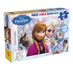 Пъзел, Lisciani, Frozen, Сестри завинаги, Двулицев пъзел 60 части