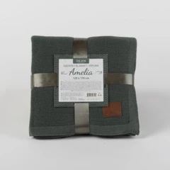 Плетено Одеяло АМЕЛИЯ ЗЕЛЕНО, 100% Акрил