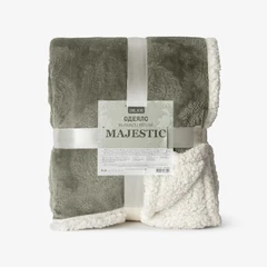 Одеяло шерпа с луксозен дизайн МАДЖЕСТИК ЗЕЛЕН, 140/200 см