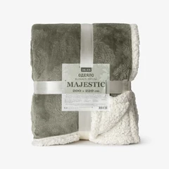 Одеяло шерпа с луксозен дизайн МАДЖЕСТИК ЗЕЛЕН, 200/220 см