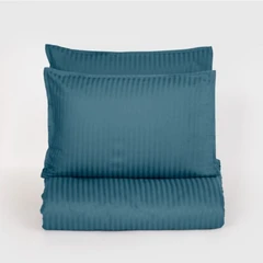 Спално бельо райе без долен чаршаф СЕВИЛЯ ЛУКС синьо, 3 части