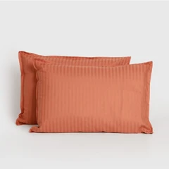 Комплект Калъфки райе 100% Памучен сатен 50/70 см, СЕВИЛЯ ЛУКС оранжево