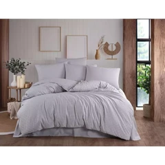 Спален комплект TED NATURAL STRIPE - сив Малък 4 части