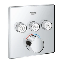 Смесител Grohe SmartControl 29149000, Стенен, За вана/душ, 3 извода, За вграждане, Без вътрешно тяло, Хром