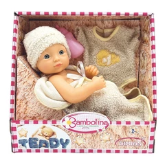 Комплект Кукла-бебе (34см) с дрешки и аксесоари, Bambolina Teddy, 35x11x32 cm
