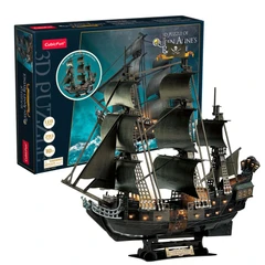 CubicFun Пъзел 3D Queen Anne's Revenge с LED светлини, 293 части, 30.8x44.6x6 см., 10+ години