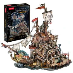 CubicFun 3D Пъзел кораб Pirate Bay 218 части, 33x22.7x4.7 см., 8+ години