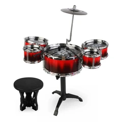 Комплект мини барабани Dimbo Jazz Drum, 5 барабана, Чинел, Столче, Палки, 3+ Години