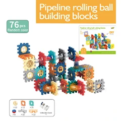 ДЕТСКИ КОНСТРУКТОР ПИСТА С ПРОЗРАЧНИ ТРЪБИ 76 ЧАСТИ