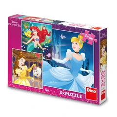 Детски пъзел Disney Princess, 3 x 55 части, 4+ години