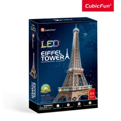 CubicFun 3D Пъзел EIFFEL TOWER с LED светлини, 84 части, 33x22.7x6 см., 7+ години