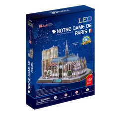 CubicFun 3D Пъзел NOTRE DAME De PARIS с LED светлини, 149 части, 33x22.7x6 см., 8+ години