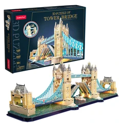 CubicFun Пъзел 3D Tower Bridge, Отварящ се с LED светлини, 222 части, 30.8x44.6x6 см., 