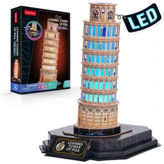 CubicFun Пъзел 3D Leaning Tower of Pisa Night Edition с LED светлини, 42 части, 4.7x23x33.5 см., 8+ години