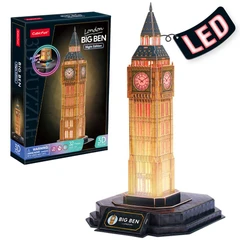 CubicFun Пъзел 3D Big Ben London Night Edition с LED светлини, 32 части, 4.7x23x33.5 см., 8+ години