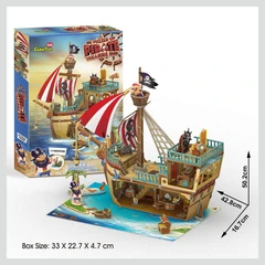 CubicFun Пъзел 3D Кораб Pirate Treasure Ship, 157 части, 22.7x33x4.7 см., 3+ години