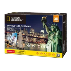 CubicFun 3D Пъзел EMPIRE STATE BUILDING NATIONAL GEOGRAPHIC, 66 части, 29.8x21.8x6 см., 8+ години