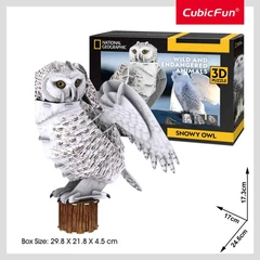 CubicFun Пъзел 3D National Geographic Полярна Сова, 62 части, 4.5x29.8x21.8 см., 8+ години