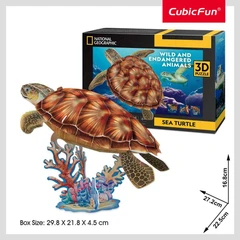 CubicFun Пъзел 3D National Geographic Морска Костенурка, 31 части, 4.5x29.8x21.8 см., 8+ години