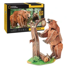 CubicFun Пъзел 3D National Geographic Кафява мечка, 88 части, 4.5x29.6x21.8 см., 8+ години